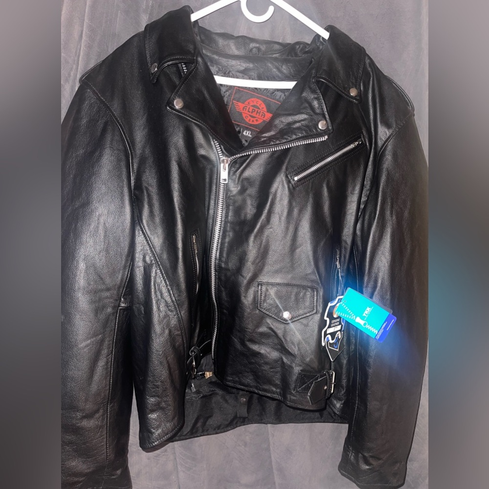 LEATHER ARMOR BIKER MOTORCYCLE JACKET MEN BRANDO CAFE RACER DUAL SPORTS 4XL